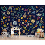 Vinilos Decorativos Mural Infantil Espacio Astronauta Naves 