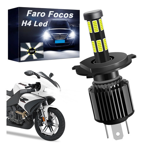 Faro Focos Led Moto H4 9003 Hb2 Luz Alta Y Baja Con 12 Lados