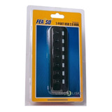 Hub Feasso Usb Fahub-06 7 Portas C/ Fonte E Led