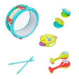 Brinquedo Kit Bateria Instrumento Musical Bebê Infantil Buba