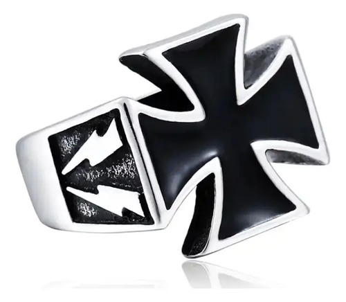 Anillo Cruz Alemana Templarios Vikingo 316l Acero Inoxidable