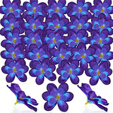 100 Piezas De Flores De Orquídeas Artificiales De Color Azul