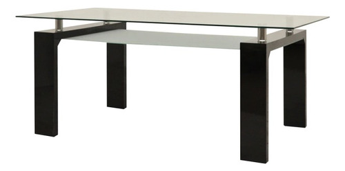 Mesa De Comedor Vidrio Templado Base Negra Modelo Lounna