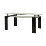 Mesa De Comedor Vidrio Templado Base Negra Modelo Lounna