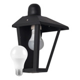 Farol Colonial De Pared De Chapa Exterior + Lampara Led 9w