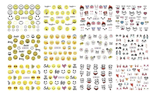 Sticker Tatuajes Transferencia De Agua Manicura Emojis