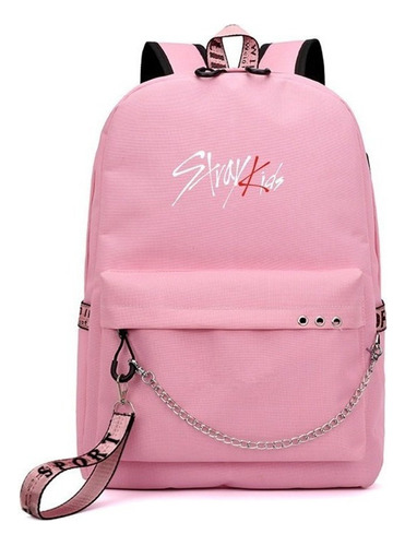 Mochila Usb Kopo Stray Kids Felix School Book Negro Rosa