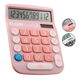Calculadora Elgin Mv-4130 Mv-4132 De Mesa 12 Dígitos Rosa