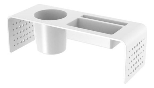 Organizador De Mesa Suporte Para Celular Porta Caneta Lápis Cor Branco