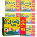 Kit 6 Caixas De Lenço De Papel Kleenex Kids C/ 150 Lenços