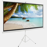 Pantalla De Proyeccion Con Tripie, 120'' Pulgadas, Hd 16:9 Alta Definicion, Retractil