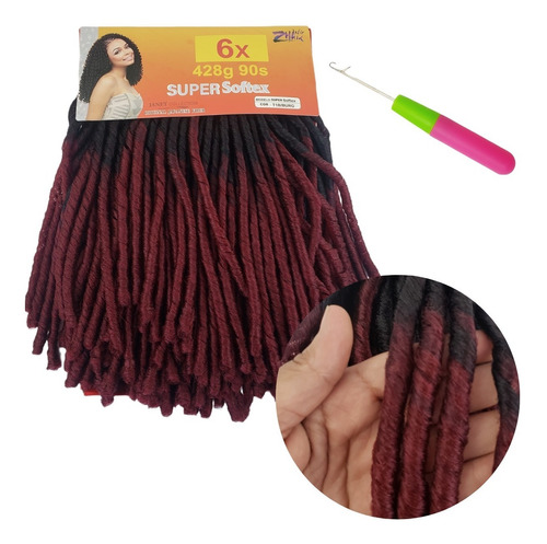 Cabelo Nina Softex Cacheado Grande + Agulha Crochet Braids