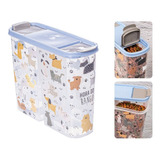 Porta Ração Pote C/ Tampa Pet Gato Cachorro Dispenser 2,4kg Cor Azul Cor