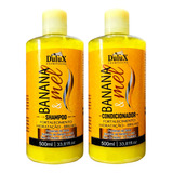 Kit Shampoo E Condicionador Banana 500ml Crescimento E Queda