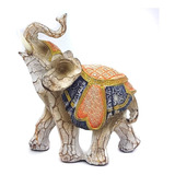 Elefante Decorativo Em Resina Indiano Sabedoria Sorte Lindo