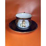 Fina Taza De Porcelana Limoges | Dama | Coleccionable 