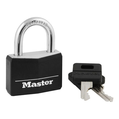 Candado Master Lock 141D color black con llave | Meses sin interés
