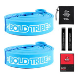 2 Ligas Bandas Resistencia Crossfit Pull Ups Azul Light #3 Con Mini Bandas Bolsas Tutoriales Ejercicio Bold Tribe