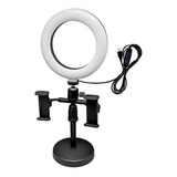 Aro De Luz Led Con Soporte Doble Fijo De Mesa