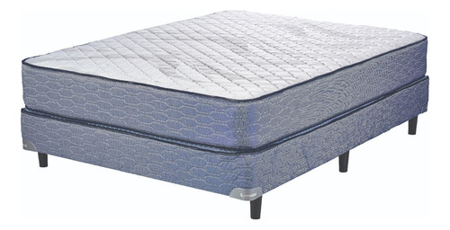 Sommier Y Colchon Suavestar Floustar 130 X 190 Resortes Color Azul