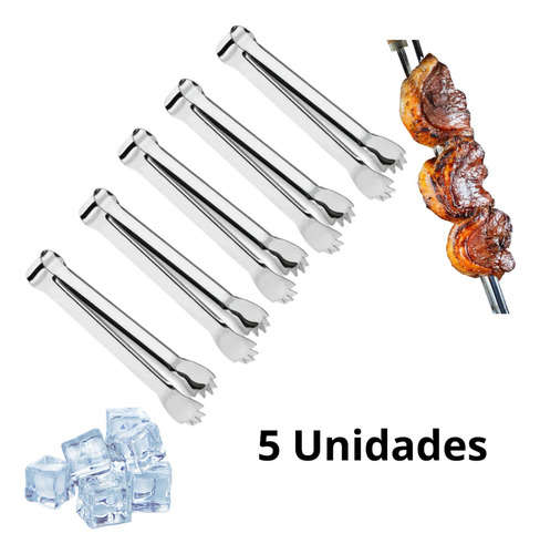 Kit 5 Pegadores Inox Multiuso Carnes Frios Gelo Rodizio