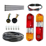 Kit Completo Modulo Trailer  Faros Ficha 5 Mts Cable 7x1