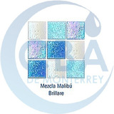 Mosaico Veneciano Mezcla De Azules Con Blanco Tornasol 2x2cm