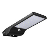 Foco Lampara De Inducción Solar Sensor 42smd Luz Led Aerbes Color Negro