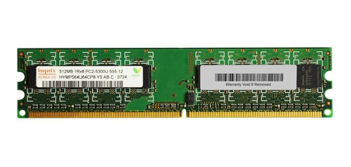 Memoria Ram Hynix Hymp564u64cp8-y5 512mb Pc2-5300u-555-12 ..