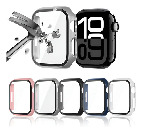5 Funda Case Cristal Templado Para Apple Watch Series 11/10