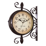 Reloj De Pared Giratorio Retro, Reloj Colgante De Doble Cara