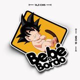 Sticker Letrero Bebé A Bordo Gokú Vinil Adhesivo Auto 15cms