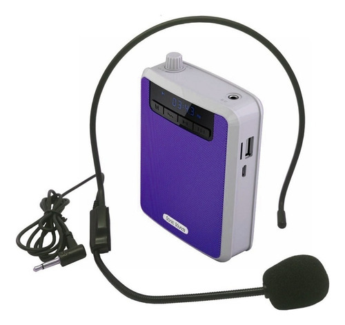 Parlante Amplificador Voz Microfono Guia Clases Bluetooth Sd Color Violeta