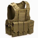 Chaleco Táctico Militar Airsoft Cs Ajustablecon Bolsas Mag