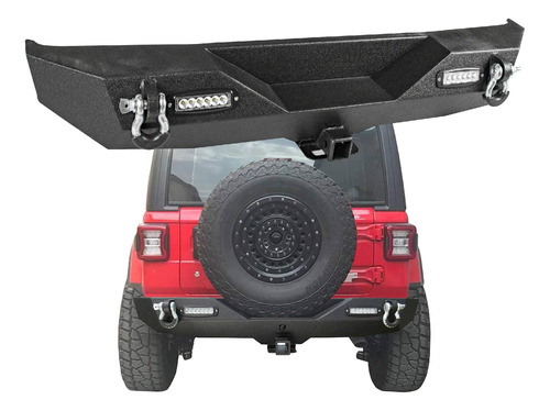 Defensa Bumper Trasera Acero Luz Led Jeep Jl 2018 2019 2020