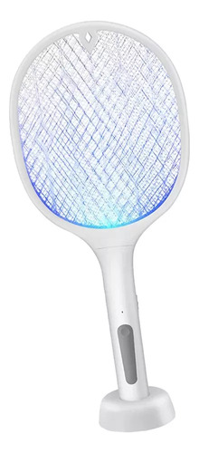 Raqueta Eléctrica Blanca Recargable Para Matar Mosquitos