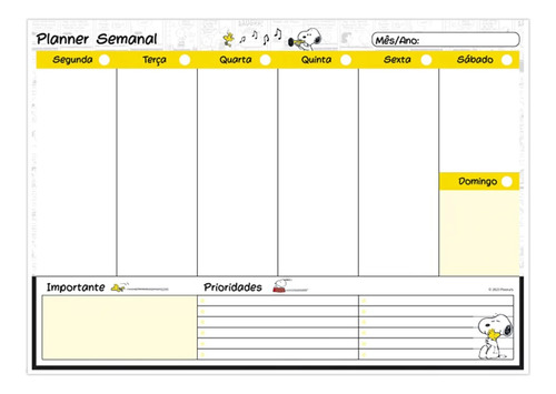 Planner Semanal Snoopy