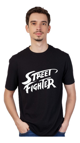 Remera Negra Street Fighter - Manga Corta Unisex - Gamer 