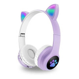 Auricular Inalambrico Bluetooth Orejas De Gato Luz Led