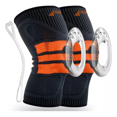 Hyperz.- PAR Rodillera Gel Ortopedica Deportiva Varilla Lateral Rodilla Ligamento Cruzado Talla S Chica Color Naranja | Meses sin interés