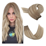 Extensiones Cabello Real 100gr 16in 1pz Castaño Claro Con Ru