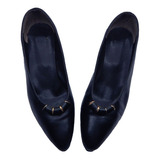 Zapatos Usados Vintage En Cabritilla Color Negro Talle 38 