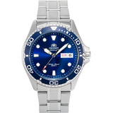 Reloj Orient Sport Faa02005d9 Caballero Original E-watch Color De La Correa Plateado Color Del Bisel Plateado Color Del Fondo Azul