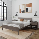 Plank+beam Base De Cama Queen De Madera Maciza Con Cabecera