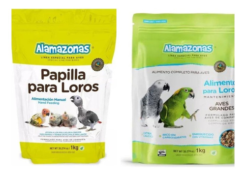 Papilla Y Semillas Para Loros Psittacidae 1kg C/u Alamazonas