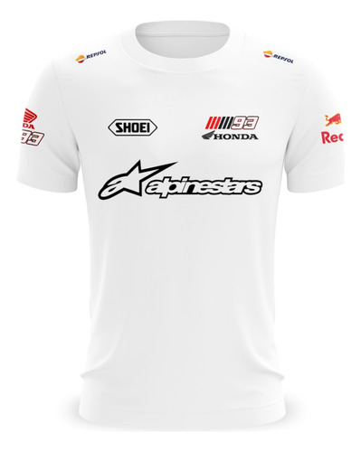 Camiseta/camisa Marc Maquez Branca Moto Gp/piloto Marquez 