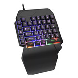 Teclado Gamer P/ Celular One Hand Semi-mecânico Rgb Usb Cor 