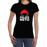 Camiseta Feminina Baby Look Youtuber Felipe Neto Logo