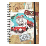 Libreta Harry Potter De Espiral Metalico Danpex Decorada Color Tren Miel