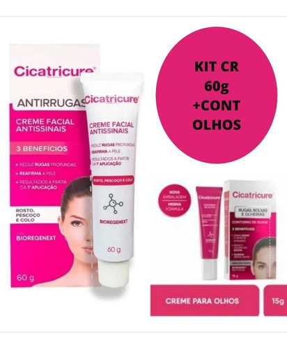 Kit Cicatricure Creme Antissinais 50g + Contorno Olhos 15g